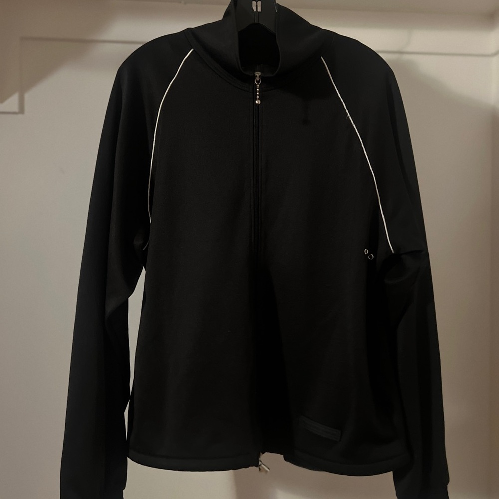 Sandro Track Jacket, Black Zip-Up, Size Large